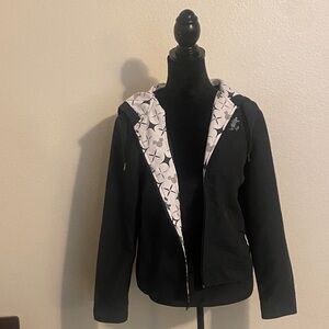 Black Women's Jacket with Patterned Lining